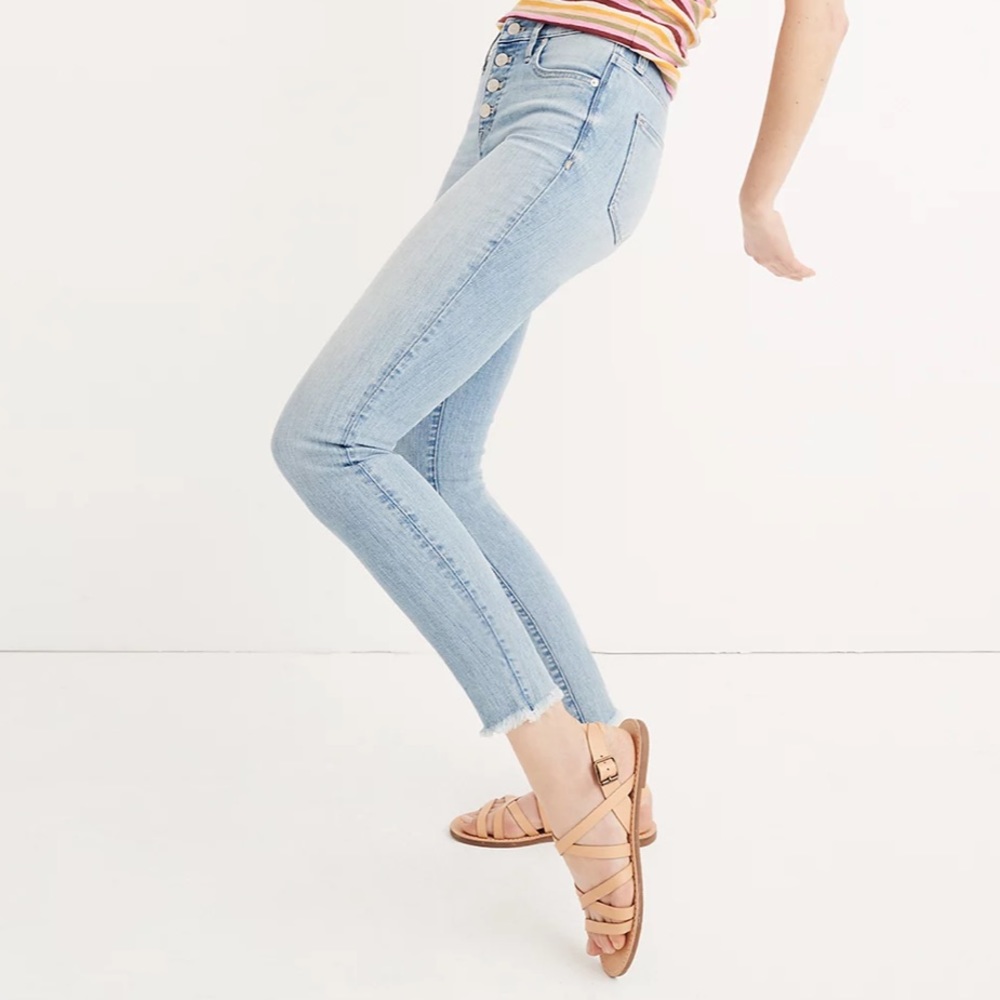 Madewell 9" High-Rise Skinny Crop Jeans: Button-Front Edition, size 26